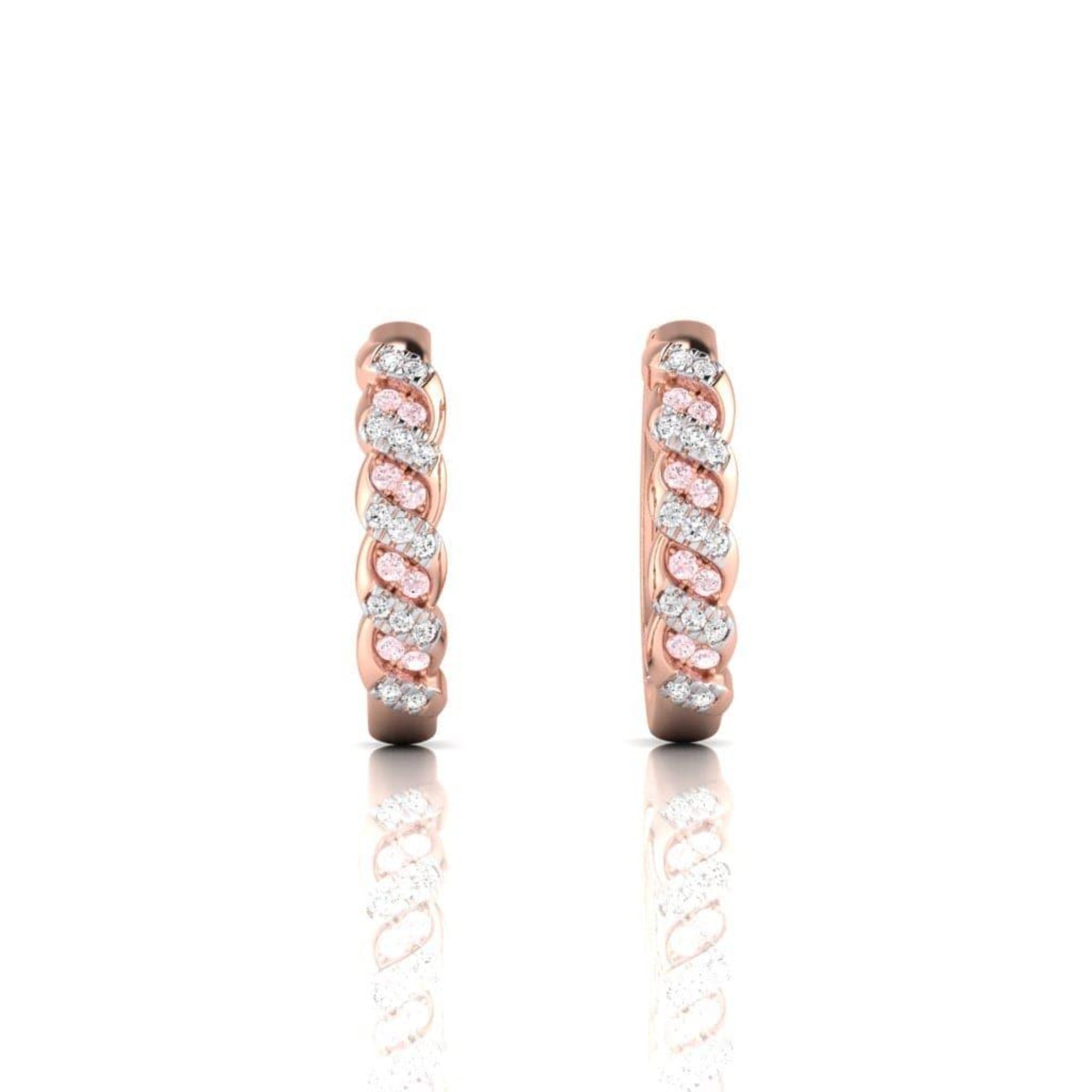 Eminence Pinks Twist Huggies - Rosendorff Diamond Jewellers
